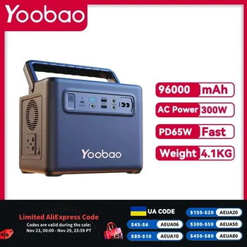 Yoobao EN300Q 307Wh 300W Moč Postaja 96000mAh Moč Banka NOVA ZASNOVA - AC 220V PD65W Čiste Energije Napajanje Doma Kampiranje