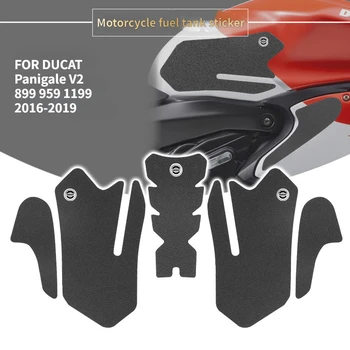 Za DUCATI PANIGALE V2 899 959 1199 1299 Black Motocikel Non-slip Strani Rezervoarja za Gorivo Nalepke Nepremočljiva Pad Motoristična Oprema