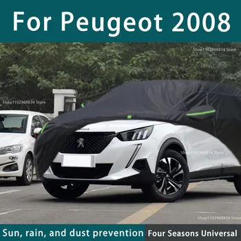 Za Peugeot 2008 popoln komplet Zajema Prostem Uv Zaščita pred Soncem Prah, Dež, Sneg Zaščitna Anti-toča Avto Kritje Auto Črni Pokrov