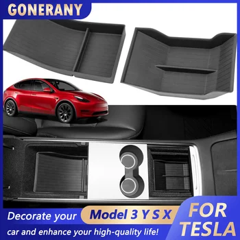 Za Tesla Model Y 3 2017-2023 sredinski Konzoli, Organizator Pladenj TPE Nadzor Nižje Spodaj Škatla za Shranjevanje