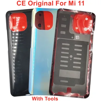 Za Xiaomi Mi 11 Originalna Stekla Nazaj Pokrov Pokrov Baterije Težko Zadnja Vrata Mi 11 5G Stanovanj Plošča Primeru + Lepilo Lepilo Nalepke