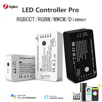 Zigbee 3.0 LED Trak Controller Pro RGBCCT / RGBW / WWCW / Dimmer Krmilnik Z Reset Tipko za Podporo Alexa Glas RF Daljinski Vklop