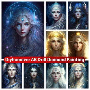 Čudovita Fantazija Boginja AB Diamond Slikarstvo Vezenje Navdih Dekle Ročno Navzkrižno Šiv Mozaik Obrtni Dom Dekor