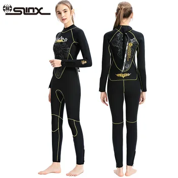 Ženske, 5mm SLINX Neoprenske Runo Oblog Toplo mokra Obleka Plavanje Phoenix Natisnjeni Snorkeling Spearfishing Kopalke Potapljaška Obleka
